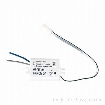 3W LED Power Supply, 37 x 27 x 22mm Dimensions, 90-265V AC Input Voltage